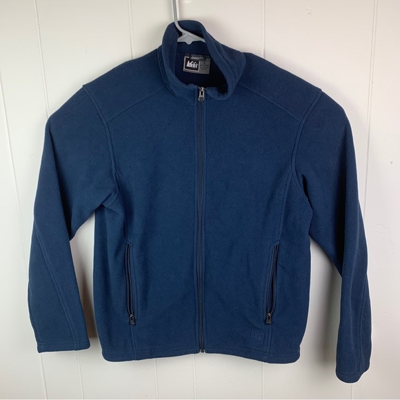 REI Full Zip Fleece Jacket Blue Men’s Medium Zipped Pockets - Picture 1 of 4